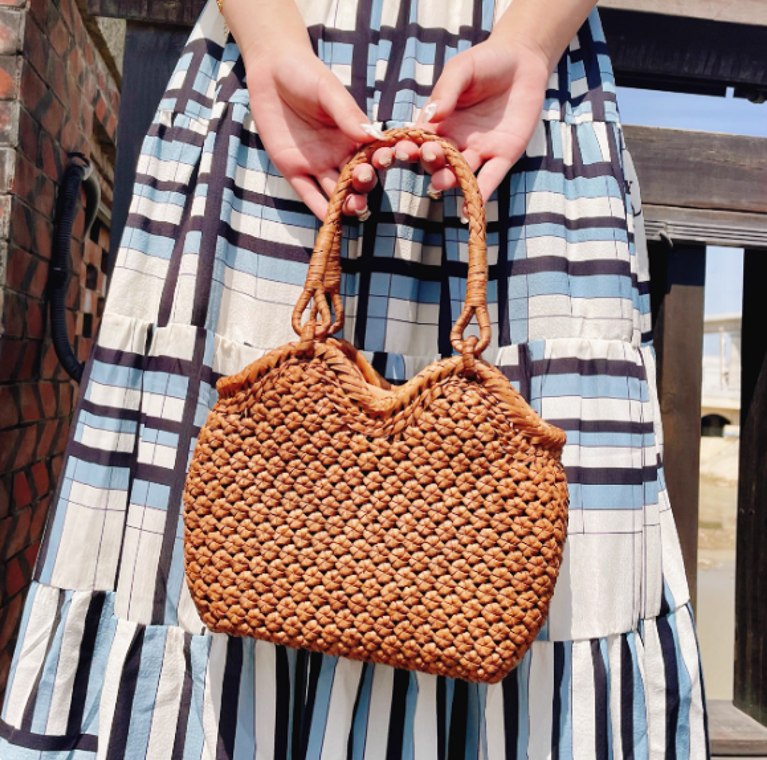 Fine Craft 3-Rin-猫｜Wild Grape Vine Shoulder Bag｜Cat Motif