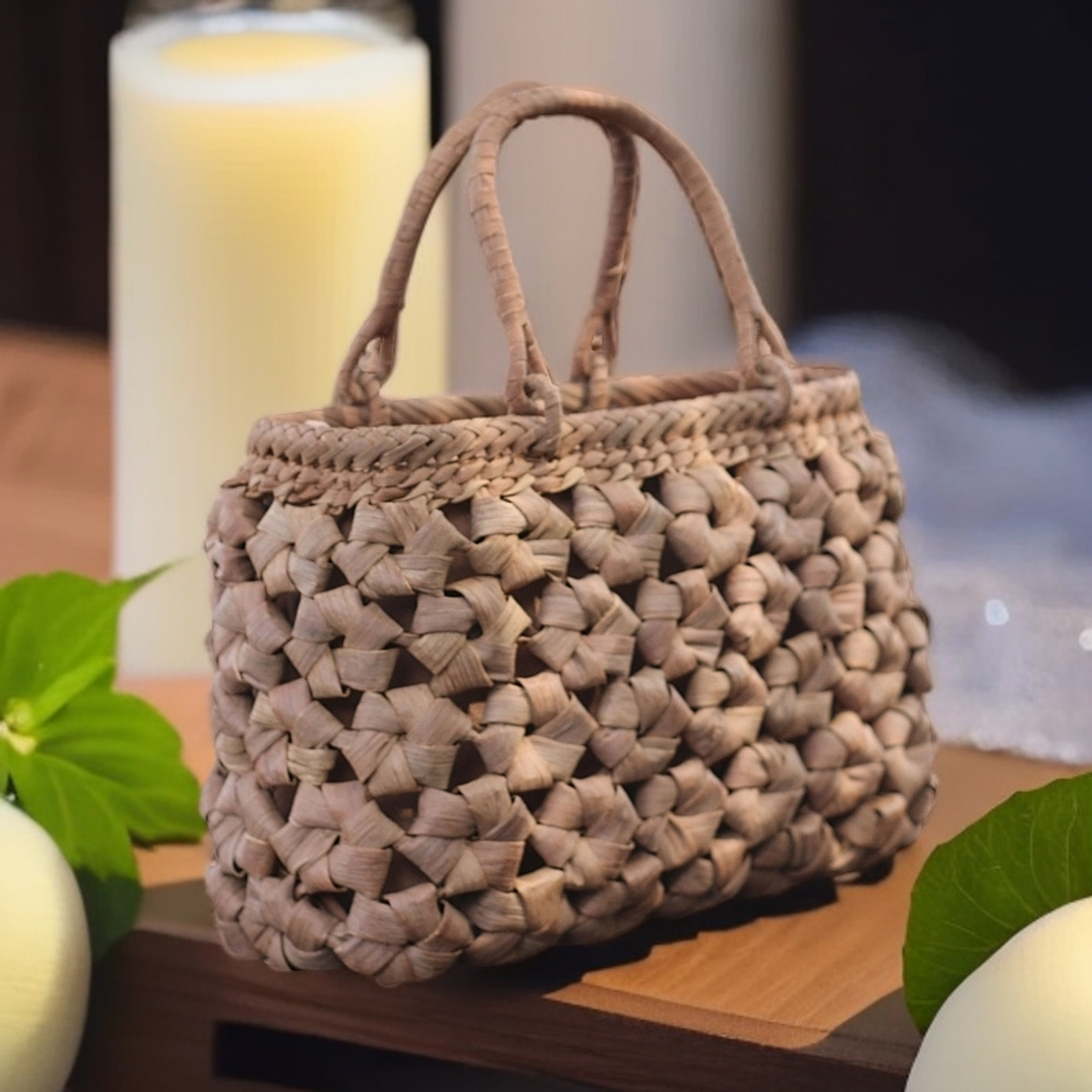 大花-丸口Square｜Wild Grape Vine Basket Bag