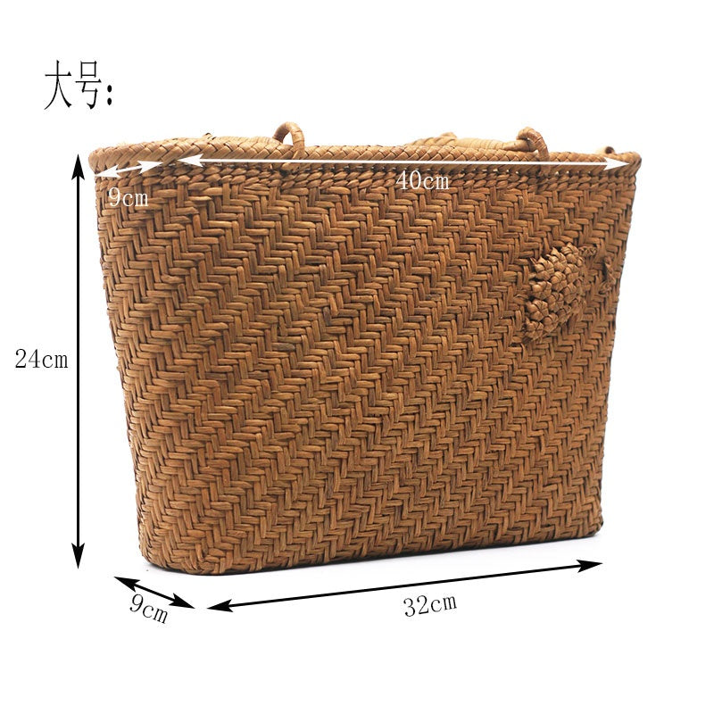 [托特葡萄串]非遗手工藤编包托特网编精致葡萄串点缀3厘托特包