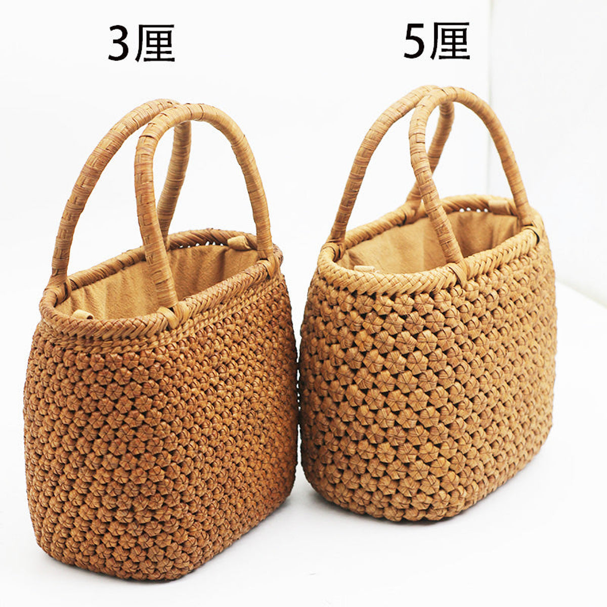 小円筒｜山葡萄 バケツバッグ｜六角花編み｜葡萄曜 PUTAOYAO